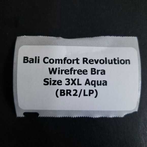 Bali Comfort Revolution Wirefree Bra 3XL Aqua With Floral Design Adjustable - Picture 6 of 6